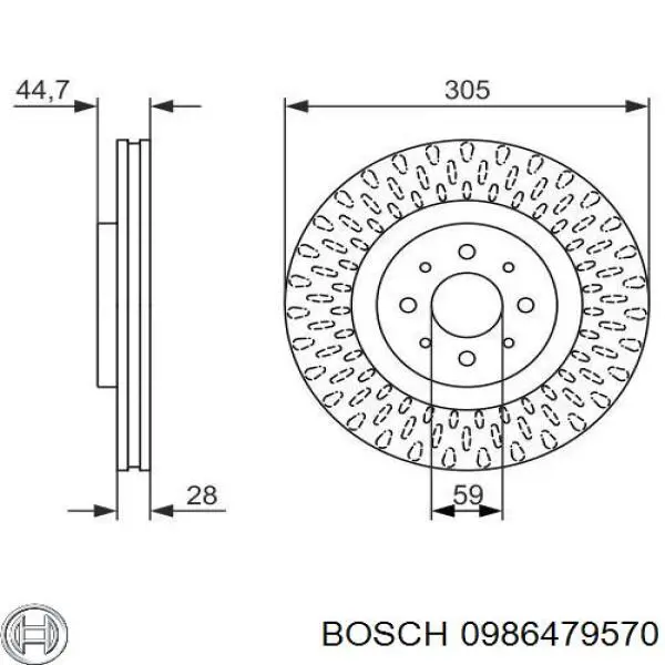 0986479570 Bosch диск гальмівний передній