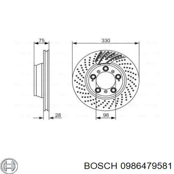 Задні дискові гальма Bosch 0986479581 ціна, від 115.84 USD