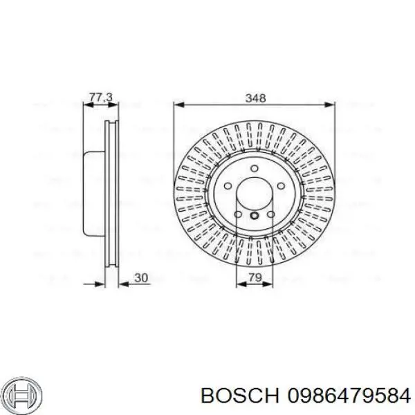 Гальмівні диски передні 0986479584 Bosch