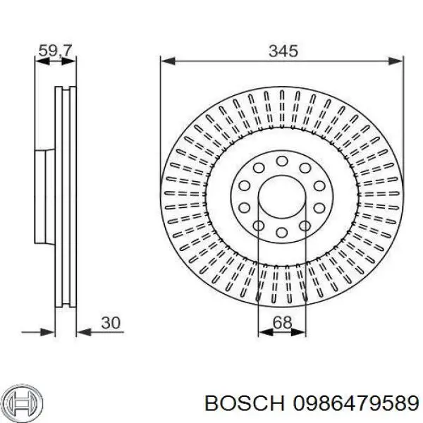 0986479589 Bosch диск гальмівний передній