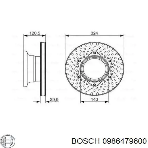 Купити 0986479600 Bosch Диск заднього гальма