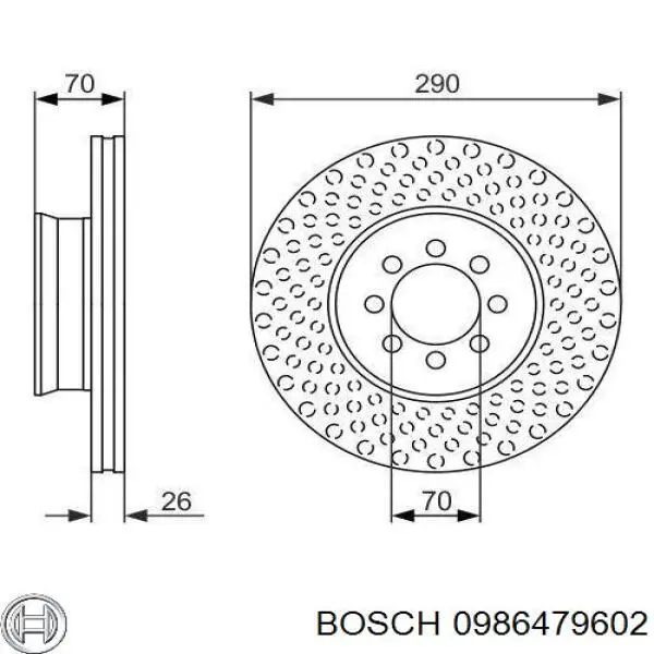 0986479602 Bosch Гальмо дискове переднє