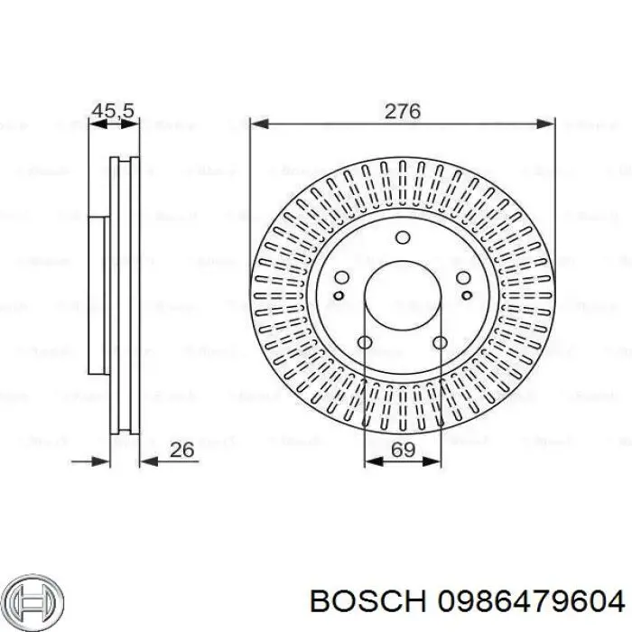 0986479604 Bosch диск гальмівний передній