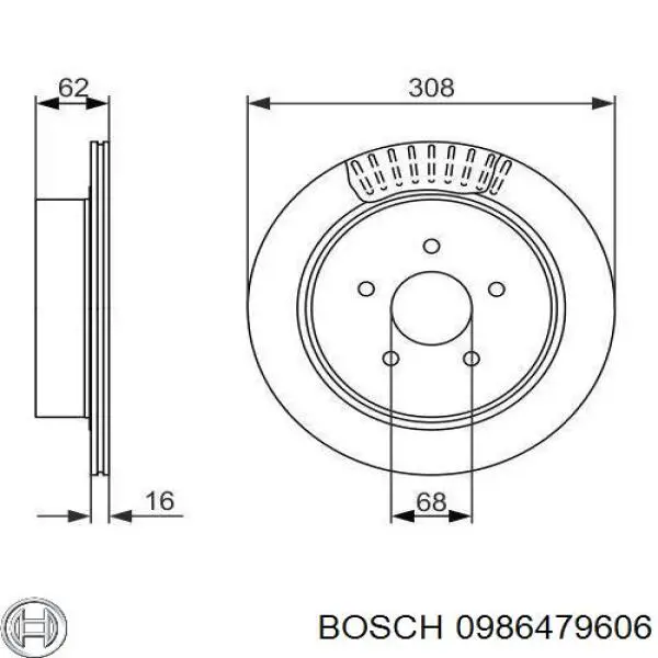 Гальмівні диски 0986479606 Bosch