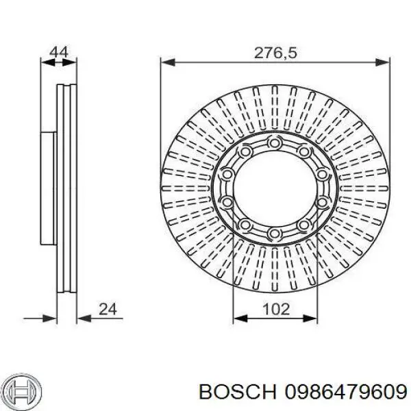 Гальмівні диски передні 0986479609 Bosch