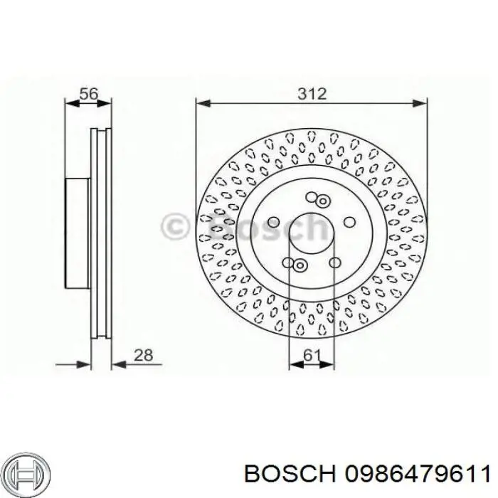 Гальмівні диски передні 0986479611 Bosch