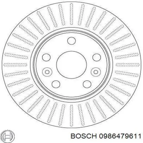 Диск гальмівний передній Bosch 0986479611