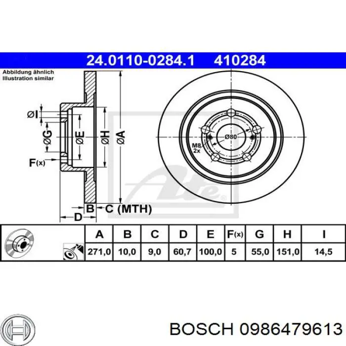 Гальмівні диски 0986479613 Bosch