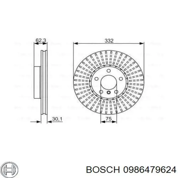 0986479624 Bosch диск гальмівний передній