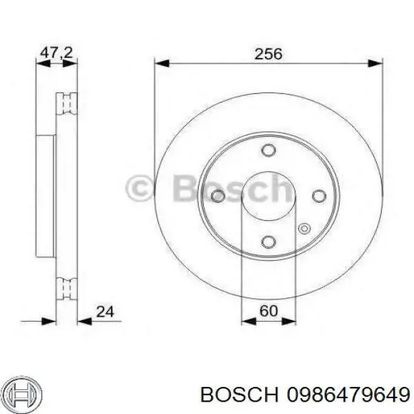 Гальмівні диски передні 0986479649 Bosch