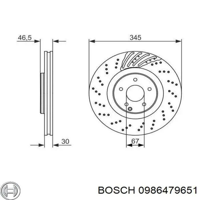 0986479651 Bosch диск гальмівний передній