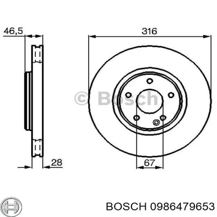 Задні дискові гальма Bosch 0986479653 ціна, від 43.41 USD