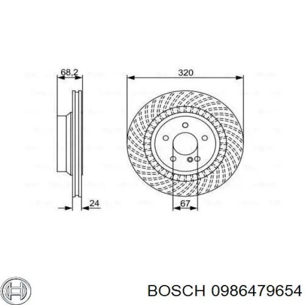 Задні дискові гальма Bosch 0986479654 ціна, від 51.37 USD