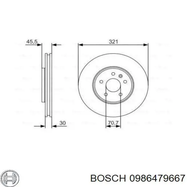 0986479667 Bosch диск гальмівний передній