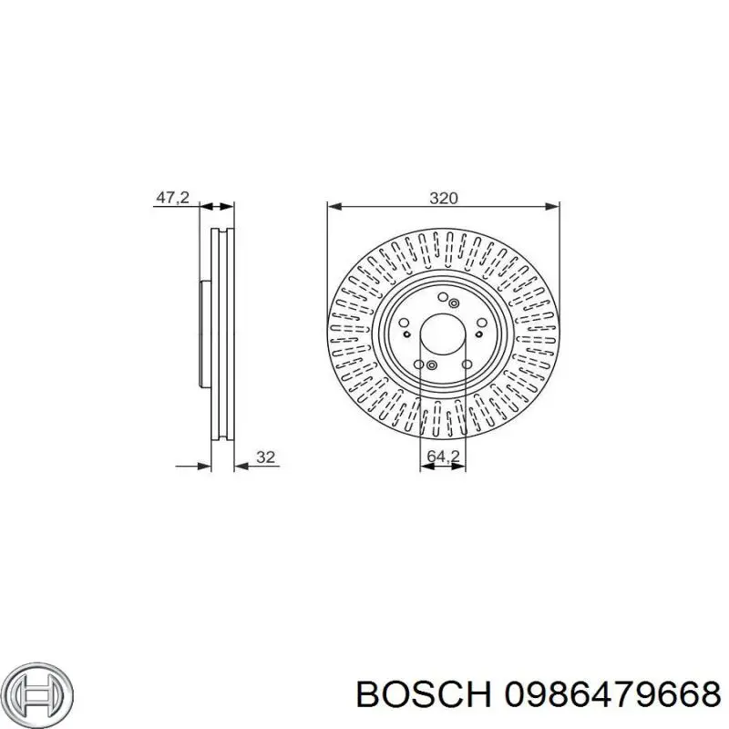 Купити 0986479668 Bosch Ротор гальмівний