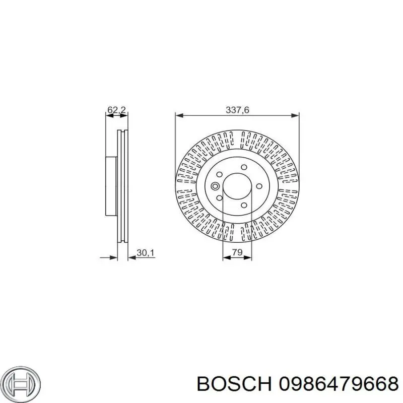 Гальмівні диски передні 0986479668 Bosch
