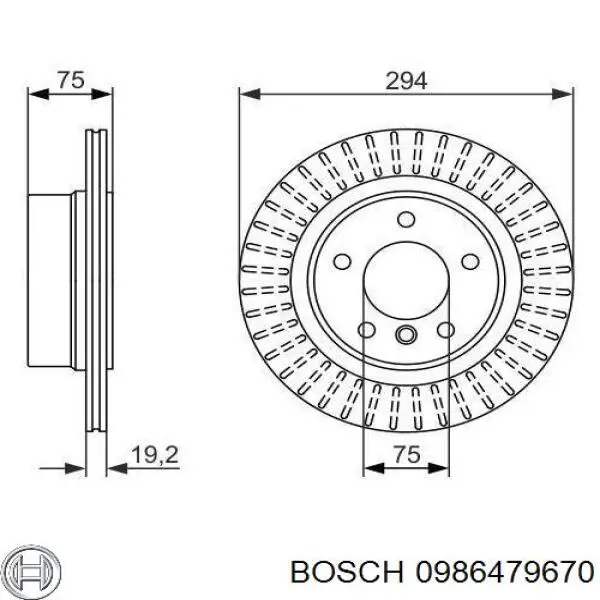 Диск гальмівний задній 0986479670 Bosch