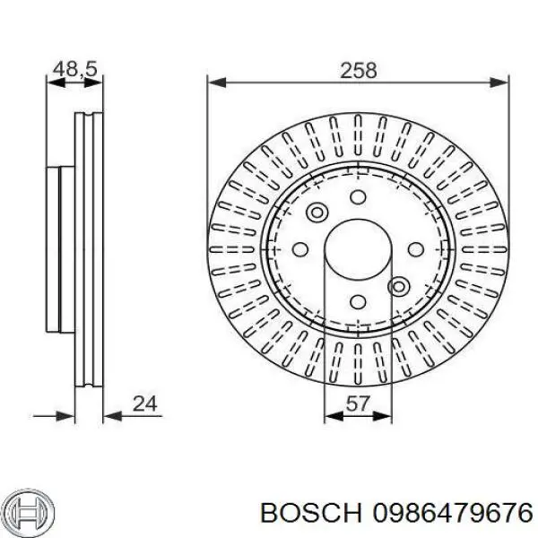 0986479676 Bosch диск гальмівний передній