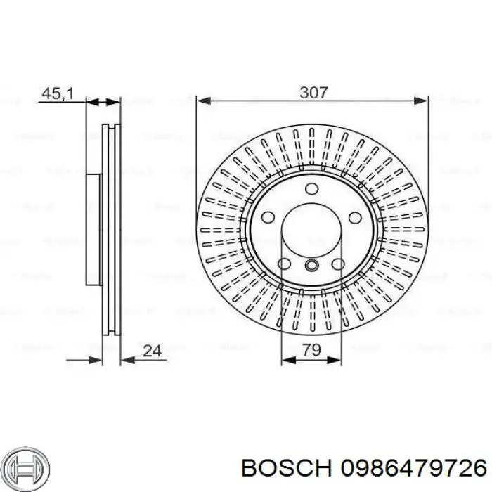 Купити 0986479726 Bosch Ротор гальмівний
