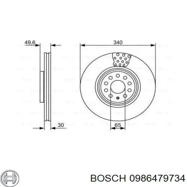 0986479734 Bosch диск гальмівний передній