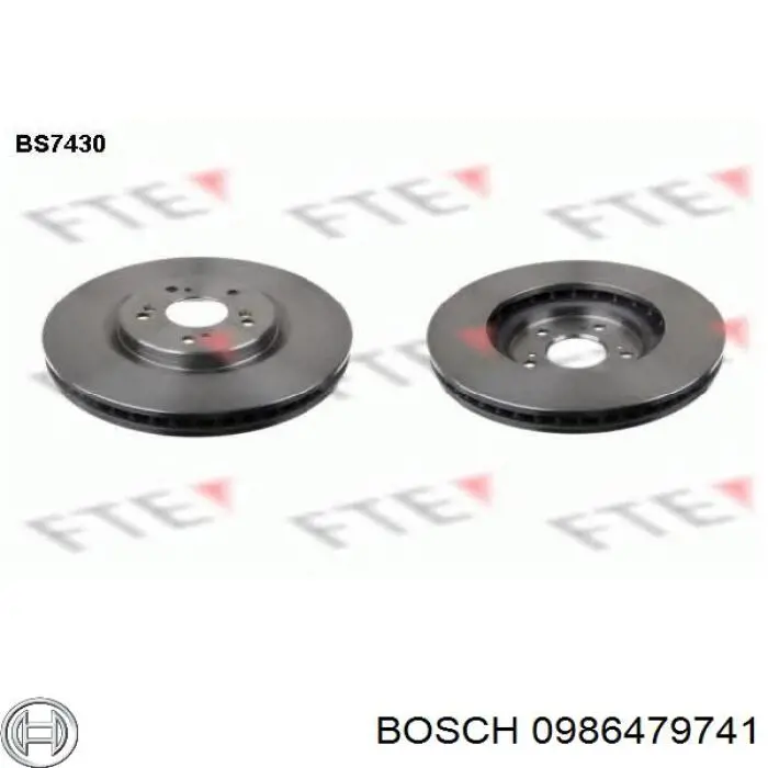Гальмівні диски передні 0986479741 Bosch
