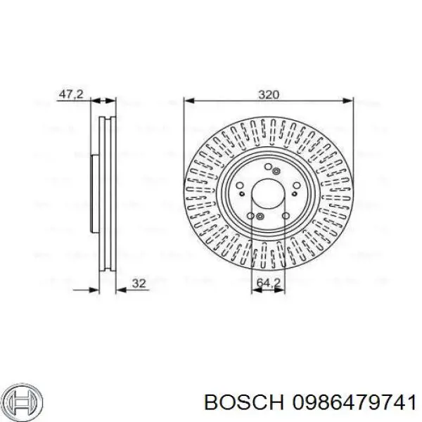 0986479741 Bosch Гальмо дискове переднє
