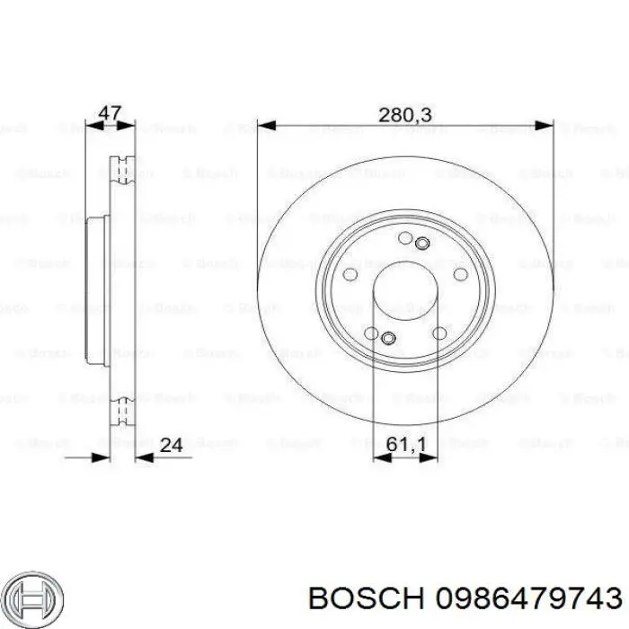 0986479743 Bosch диск гальмівний передній