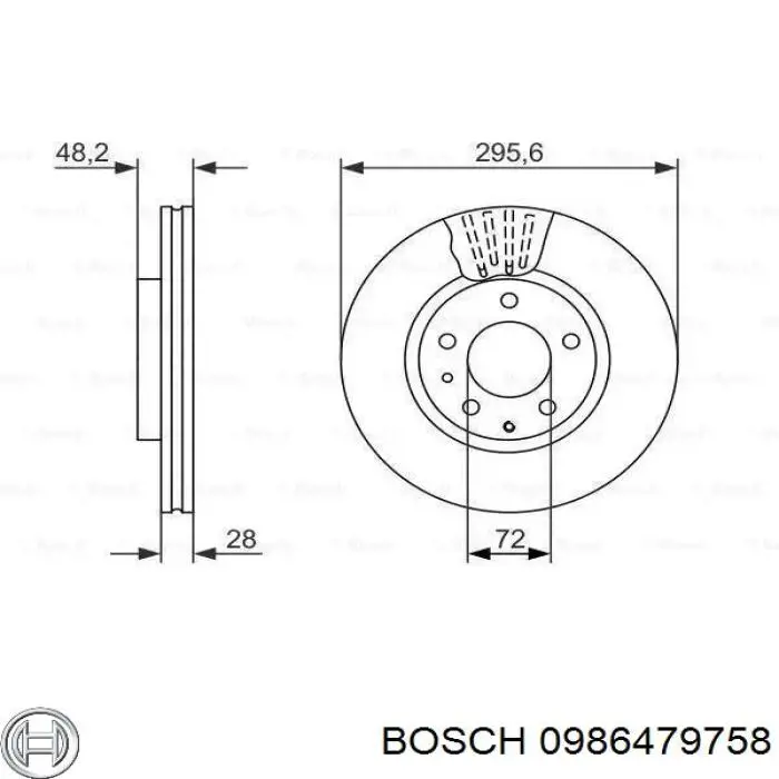 Купити 0986479758 Bosch Ротор гальмівний