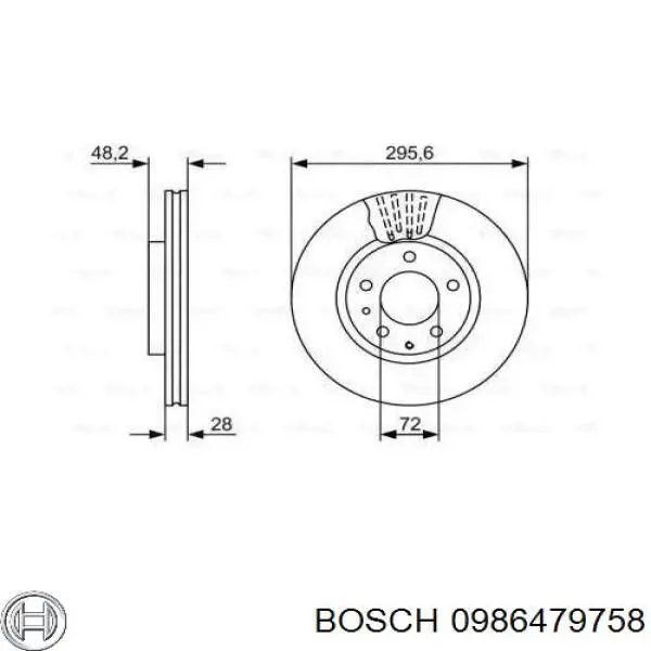 0986479758 Bosch диск гальмівний передній