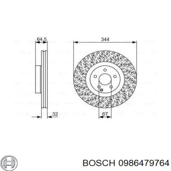 Гальмівні диски передні 0986479764 Bosch