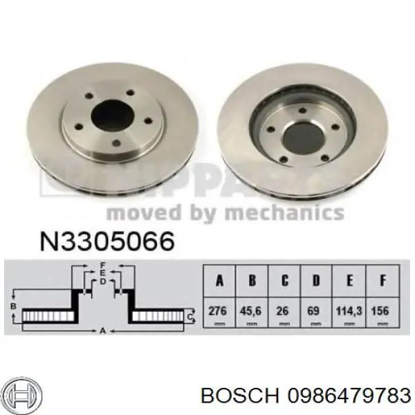 Гальмівні диски передні 0986479783 Bosch