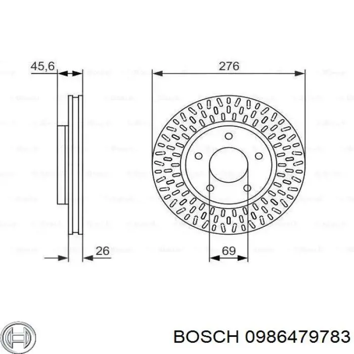 0986479783 Bosch Гальмо дискове переднє