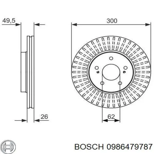 0986479787 Bosch Гальмо дискове переднє