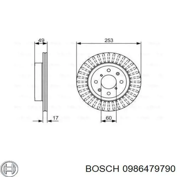 0986479790 Bosch Гальмо дискове переднє