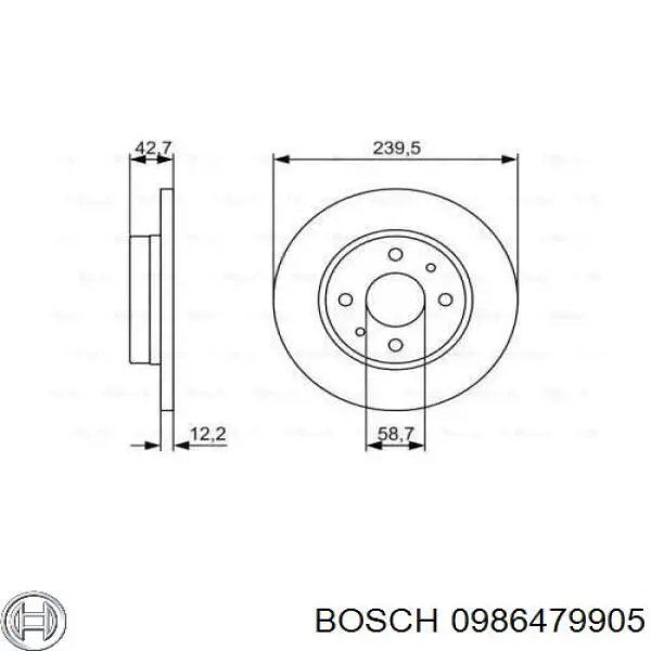 0986479905 Bosch диск гальмівний передній