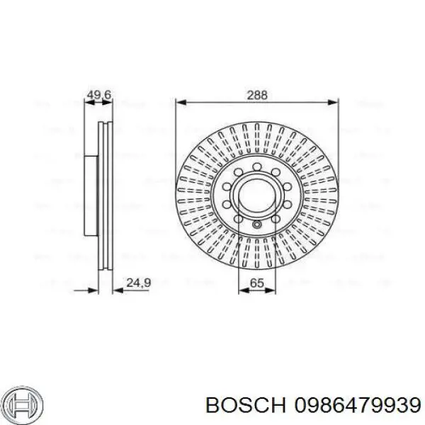 Ремкомплект передніх гальм Bosch 0986479939 ціна, від 42.88 USD