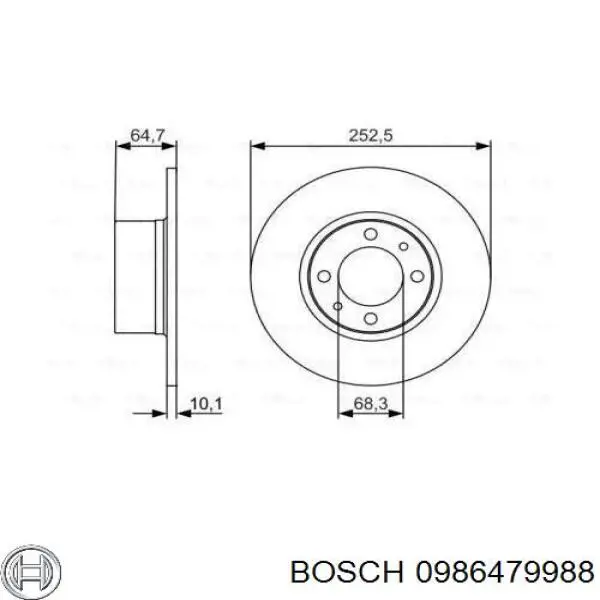 0986479988 Bosch Гальмо дискове переднє