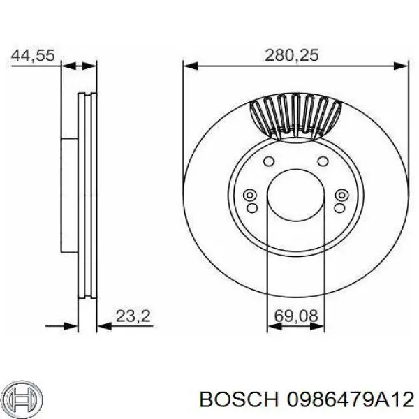 0986479A12 Bosch диск гальмівний передній