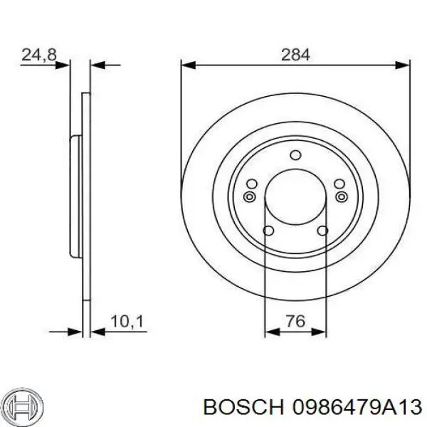 Диск гальмівний задній 0986479A13 Bosch