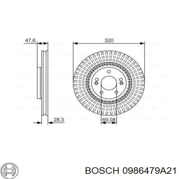 Гальмівні диски передні 0986479A21 Bosch