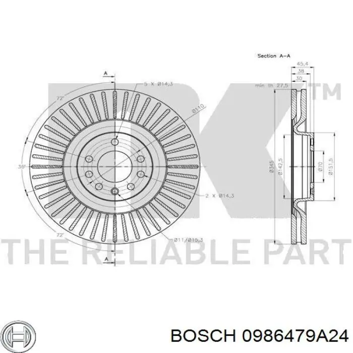 Купити 0986479A24 Bosch Ротор гальмівний