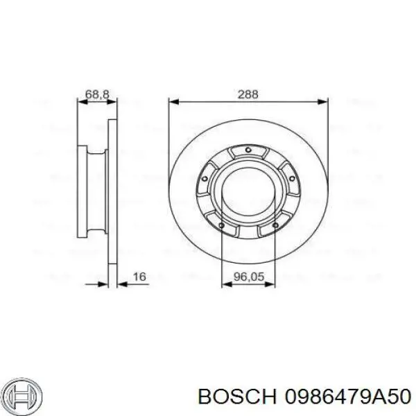 Купити 0986479A50 Bosch Диск заднього гальма