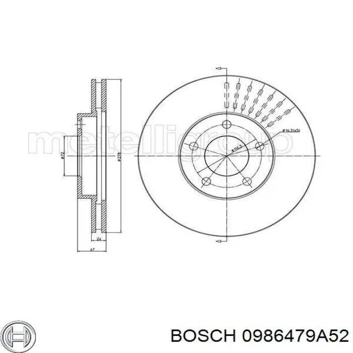 0986479A52 Bosch Гальмо дискове переднє