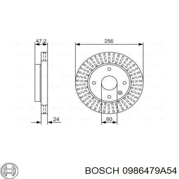 Купити 0986479A54 Bosch Ротор гальмівний