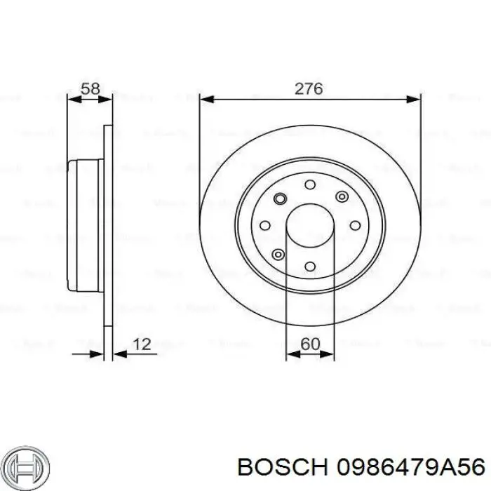 Задні дискові гальма Bosch 0986479A56 ціна, від 35.14 USD