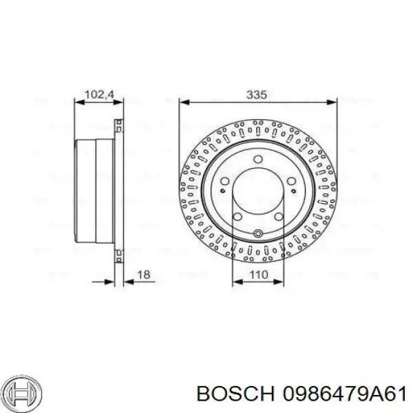 Купити 0986479A61 Bosch Диск заднього гальма