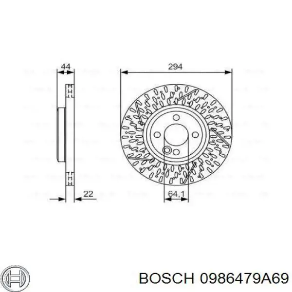 Купити 0986479A69 Bosch Ротор гальмівний