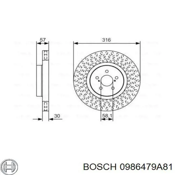 Купити 0986479A81 Bosch Ротор гальмівний
