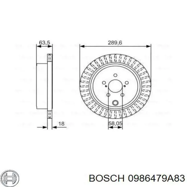 Купити 0986479A83 Bosch Диск заднього гальма