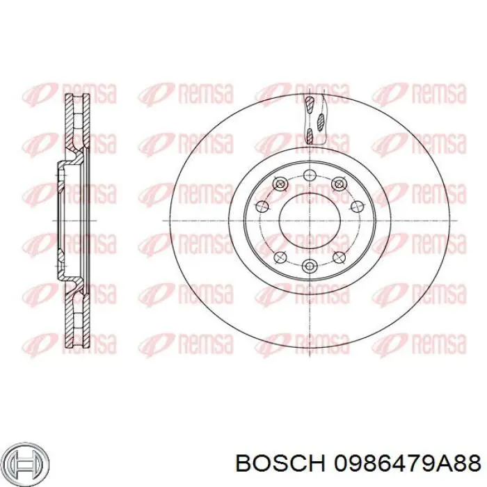 Диск переднього гальма Bosch 0986479A88 ціна, від 57.99 USD